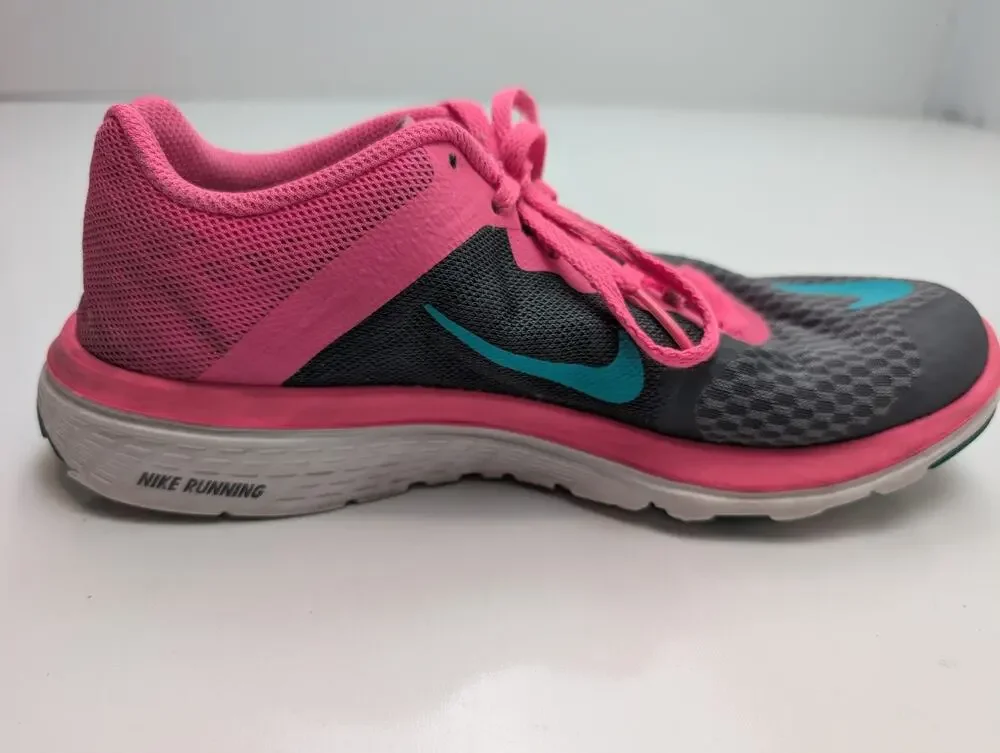 Nike Womens FS Lite Run 3 Black Pink Running Shoes 807145-011 Size 7 Athletic